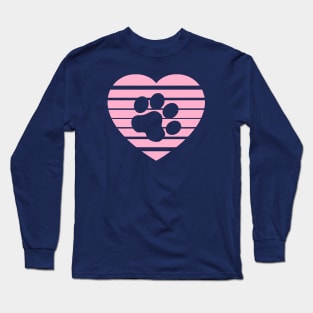 Cat Paw Heart Valentine - Light Pink Long Sleeve T-Shirt